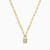 Necklaces & Pendants|BH Multi Novelty 14K Yellow Gold Diamond Mini Lock Necklace