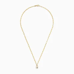 Necklaces & Pendants|BH Multi Novelty 14K Yellow Gold Diamond Mini Lock Necklace