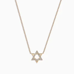 Necklaces & Pendants|Effy Jewelry Novelty 14K Yellow Gold Diamond Star of David Pendant 0.08 TCW
