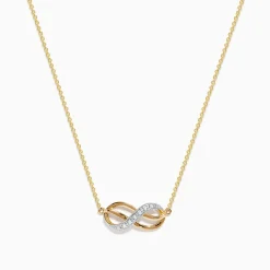 Necklaces & Pendants|Effy Jewelry Novelty 14K Yellow Gold Diamond Infinity Necklace