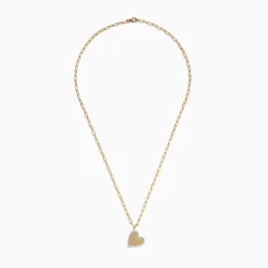 Necklaces & Pendants|Effy Jewelry Novelty 14K Yellow Gold Diamond Heart Pendant