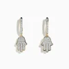 Earrings|Effy Jewelry Novelty 14K Yellow Gold Diamond Hamsa Earrings