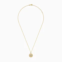 Necklaces & Pendants|Effy Jewelry Novelty 14K Yellow Gold Diamond Evil Eye Disk Pendant