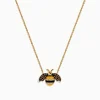 Necklaces & Pendants|Effy Jewelry Novelty 14K Yellow Gold Espresso and White Diamond Bee Necklace