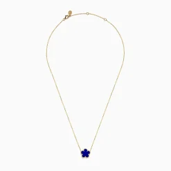 Necklaces & Pendants|BH Multi Novelty 14K Yellow Gold Lapis Flower Necklace