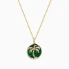 Necklaces & Pendants|Effy Jewelry Novelty 14K Yellow Gold Malachite and Diamond Palm Tree Pendant