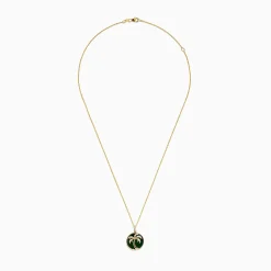 Necklaces & Pendants|Effy Jewelry Novelty 14K Yellow Gold Malachite and Diamond Palm Tree Pendant