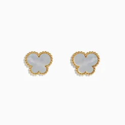 Earrings|Effy Jewelry Novelty 14K Yellow Gold Mother of Pearl Butterfly Earrings