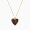 Necklaces & Pendants|BH Multi Novelty 14K Yellow Gold Mother of Pearl and Diamond Heart Pendant