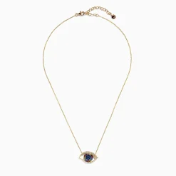 Necklaces & Pendants|Effy Jewelry Novelty 14K Yellow Gold Multi Sapphire and Diamond Evil Eye Necklace