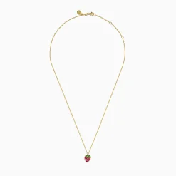 Necklaces & Pendants|Effy Jewelry Novelty 14K Yellow Gold Ruby and Tsavorite Strawberry Pendant