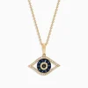 Necklaces & Pendants|Effy Jewelry Novelty 14K Yellow Gold Sapphire u0026 Diamond Evil Eye Pendant, 0.42 TCW