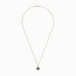 Necklaces & Pendants|Effy Jewelry Novelty 14K Yellow Gold Sapphire u0026 Diamond Evil Eye Pendant, 0.42 TCW