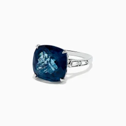 Rings|BH Multi Ocean Bleu 14K Gold London Blue Topaz and Diamond Ring, 13.54 TCW