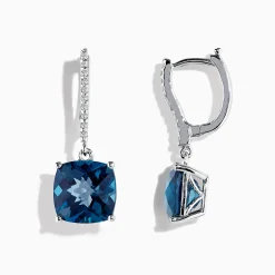 Earrings|BH Multi Ocean Bleu 14K Gold London Blue Topaz u0026 Diamond Earrings, 10.84 TCW