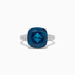 Rings|BH Multi Ocean Bleu 14K Gold London Blue Topaz and Diamond Ring, 8.69 TCW
