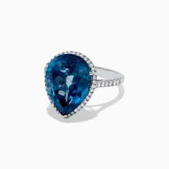Rings|BH Multi Ocean Bleu 14K Gold London Blue Topaz and Diamond Ring, 11.21 TCW