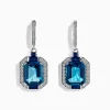 Earrings|BH Multi Ocean Bleu 14K Gold London Blue Topaz and Diamond Earrings, 8.74 TCW