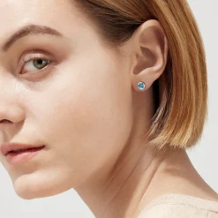 Earrings|Effy Jewelry Ocean Bleu 14K White Gold Blue Topaz Stud Earrings, 1.10 TCW