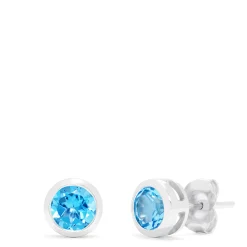 Earrings|Effy Jewelry Ocean Bleu 14K White Gold Blue Topaz Stud Earrings, 1.10 TCW