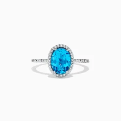 Rings|BH Multi Ocean Bleu 14K White Gold Blue Topaz and Diamond Ring, 2.51 TCW