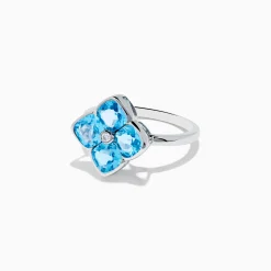 Rings|Effy Jewelry Ocean Bleu 14K White Gold Blue Topaz and Diamond Ring