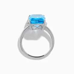 Rings|Effy Jewelry Ocean Bleu 14K White Gold Blue Topaz and Diamond Ring
