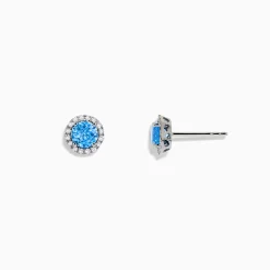 Earrings|BH Multi Ocean Bleu 14K White Gold Blue Topaz and Diamond Earrings, 1.32 TCW