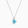 Necklaces & Pendants|Effy Jewelry Ocean Bleu 14K White Gold Blue Topaz and Diamond Pendant
