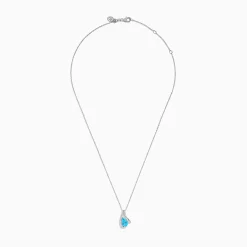 Necklaces & Pendants|Effy Jewelry Ocean Bleu 14K White Gold Blue Topaz and Diamond Pendant