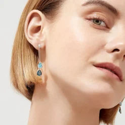 Earrings|Effy Jewelry Ocean Bleu 14K White Gold Blue Topaz and Diamond Earrings, 4.28 TCW