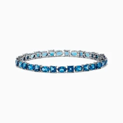 Bracelets|Effy Jewelry Ocean Bleu 14K White Gold London Blue Topaz Tennis Bracelet 19.20 TCW