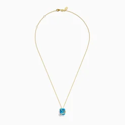 Necklaces & Pendants|Effy Jewelry Ocean Bleu 14K Yellow Gold Blue Topaz and Pendant