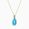 Necklaces & Pendants|Effy Jewelry Ocean Bleu 14K Yellow Gold Blue Topaz Pendant