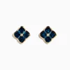 Earrings|Effy Jewelry Ocean Bleu 14K Yellow Gold London Blue Topaz and Diamond Earrings