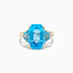 Rings|Effy Jewelry Ocean Bleu 14K Yellow Gold Blue Topaz Ring