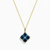 Necklaces & Pendants|Effy Jewelry Ocean Bleu 14K Yellow Gold London Blue Topaz and Diamond Pendant