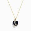 Necklaces & Pendants|Effy Jewelry Ocean Bleu 14K Yellow Gold Blue Topaz and Diamond Heart Pendant