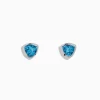 Earrings|Effy Jewelry Ocean Blue 14K White Gold Bezel Set Blue Topaz Stud Earrings