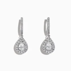 Earrings|Effy Jewelry Pave Classica 14K Gold Diamond Pear Shaped Drop Earrings, 0.77 TCW