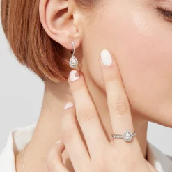 Earrings|Effy Jewelry Pave Classica 14K Gold Diamond Pear Shaped Drop Earrings, 0.77 TCW