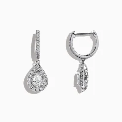 Earrings|Effy Jewelry Pave Classica 14K Gold Diamond Pear Shaped Drop Earrings, 0.77 TCW