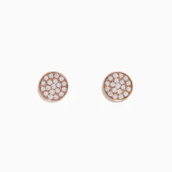Earrings|Effy Jewelry Pave Classica 14K Rose Gold Diamond Stud Earrings, 0.38 TCW