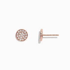 Earrings|Effy Jewelry Pave Classica 14K Rose Gold Diamond Stud Earrings, 0.38 TCW