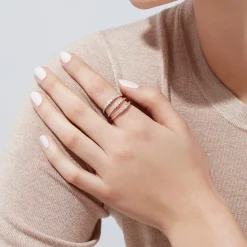 Rings|Effy Jewelry Pave Classica 14K Rose Gold Diamond Band Ring, 0.31 TCW