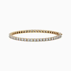 Bracelets|Effy Jewelry Pave Classica 14K Two-Tone Gold Diamond Tennis Bracelet 0.51 TCW