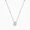 Necklaces & Pendants|Effy Jewelry Pave Classica 14K White Gold Diamond Oval Necklace