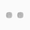 Earrings|Effy Jewelry Pave Classica 14K White Gold Diamond Square Stud Earrings
