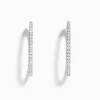 Earrings|Effy Jewelry Pave Classica 14K White Gold 1 1/2" Diamond Inside-Out Hoop Earrings 3.19 TCW