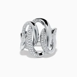 Rings|Effy Jewelry Pave Classica 14K White Gold Interlocking Diamond Statement Ring